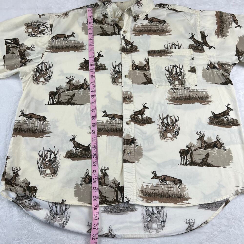 Outdoor Life Field Tested Buck Print Button Down Shirt Men's size 2XL AOP - Picture 5 of 8